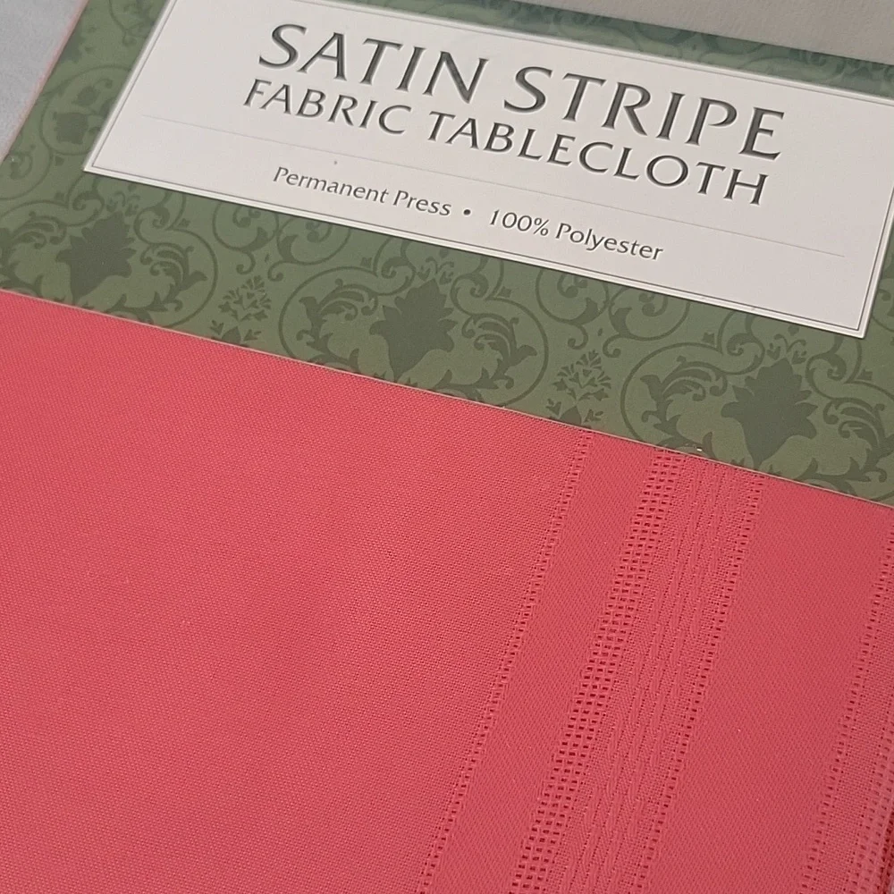 Satin Stripe Fabric Round Tablecloth 70
